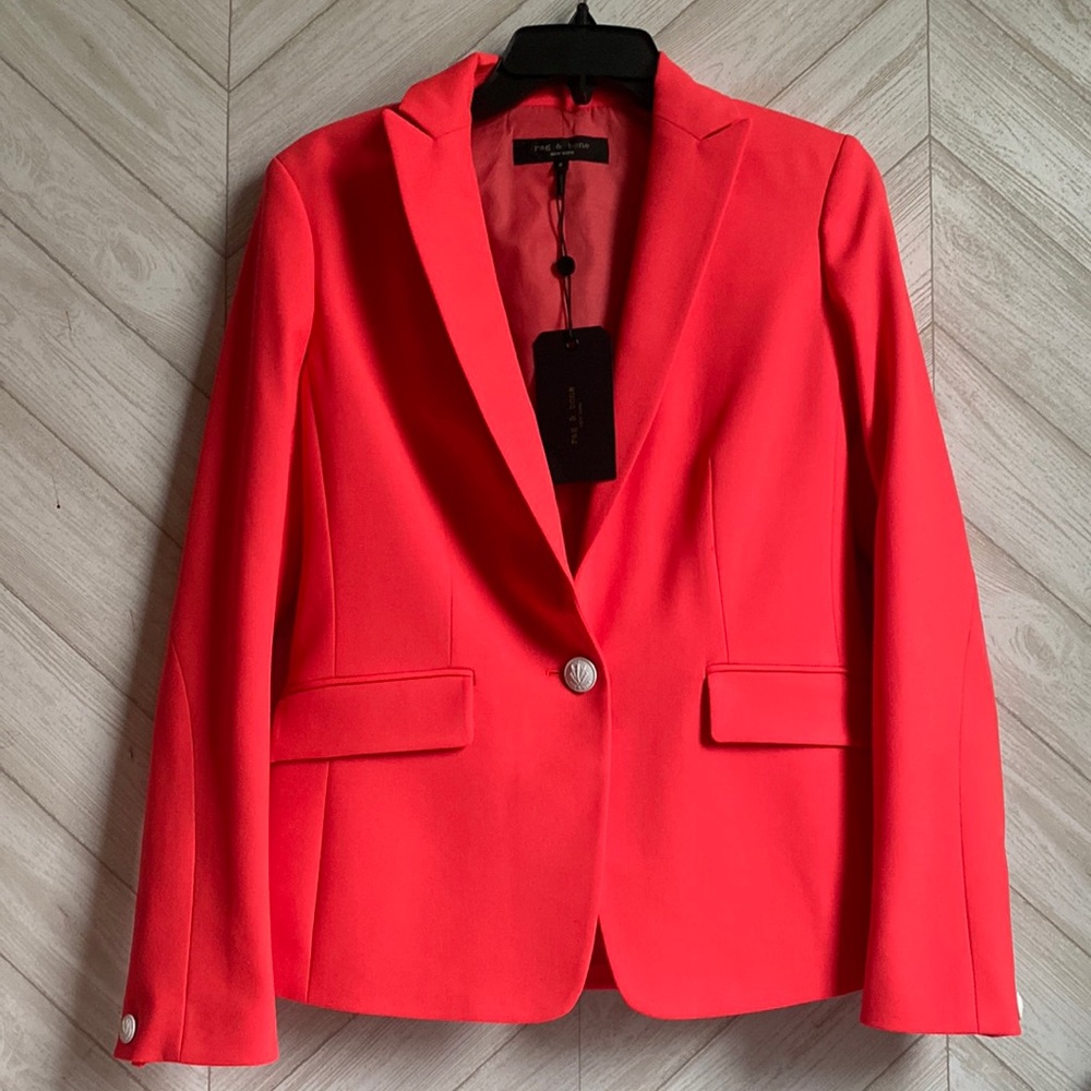 NEW Rag and Bone Lexington twill blazer pink 0